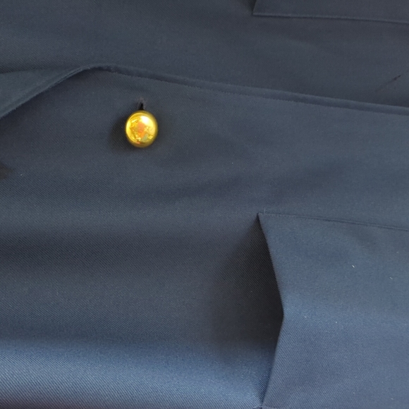 VTG BLAIR Navy Blue Oversized Blazer One Button Blazer Gold Accent 16 - Picture 7 of 8